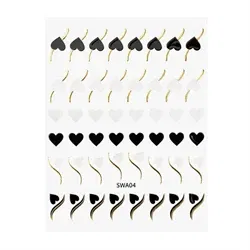 Hjerte klistermærker til neglene, SWA04, GNB